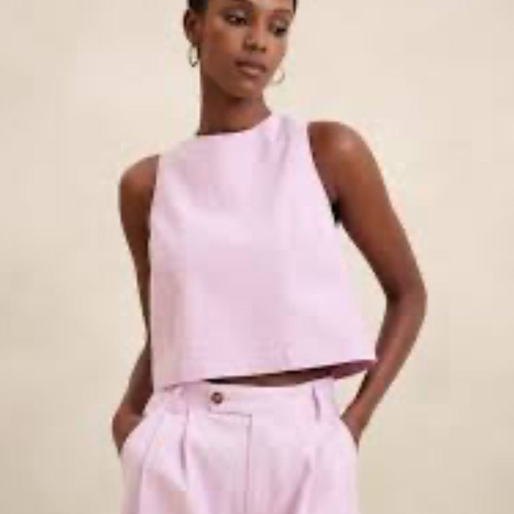 Pink Banana Republic Linen Blend Tank Top